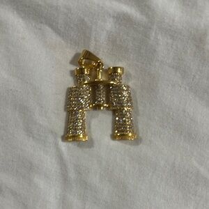 Gold Stainless Binocular Pendant